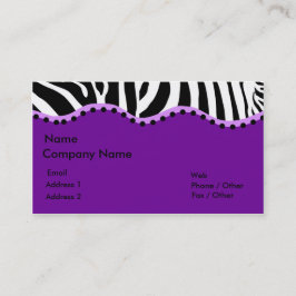Cartão de visita Funky da zebra (roxo)