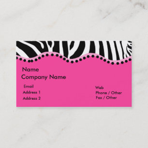 Cartão de Visita Funky Zebra