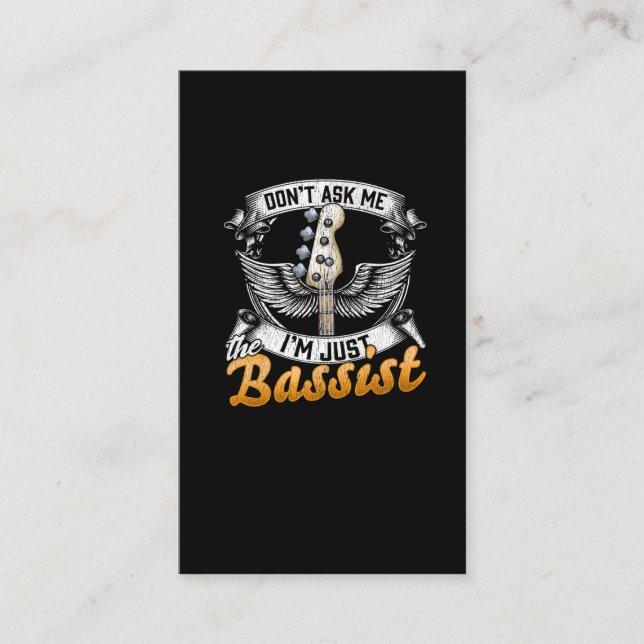 Cartão De Visita Funny Bassista cita o músico guitarrista (Frente)