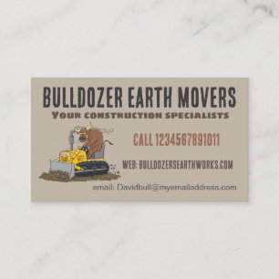 Cartão De Visita Funny buldozer, empresa de construção