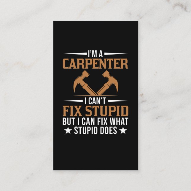 Cartão De Visita Funny Carpenter Dad Woodworking Husband Craftsman (Frente)