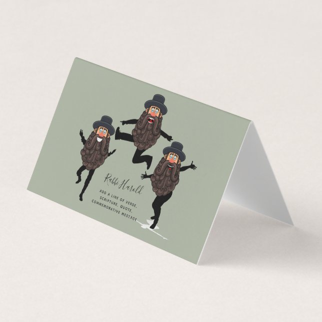 Cartão De Visita FUNNY Dancing RABBI Personalizado com Texto (Frente)
