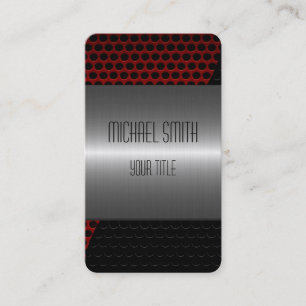 Cartão De Visita Furo 3 de metal de aço inoxidável prateado