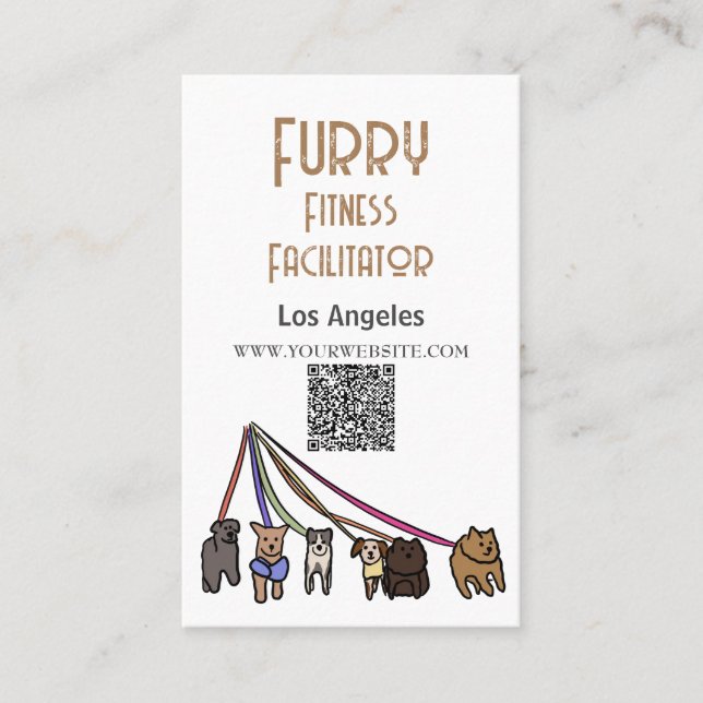 Cartão De Visita Furry Malhação Facilitator Los Angeles Código QR (Frente)