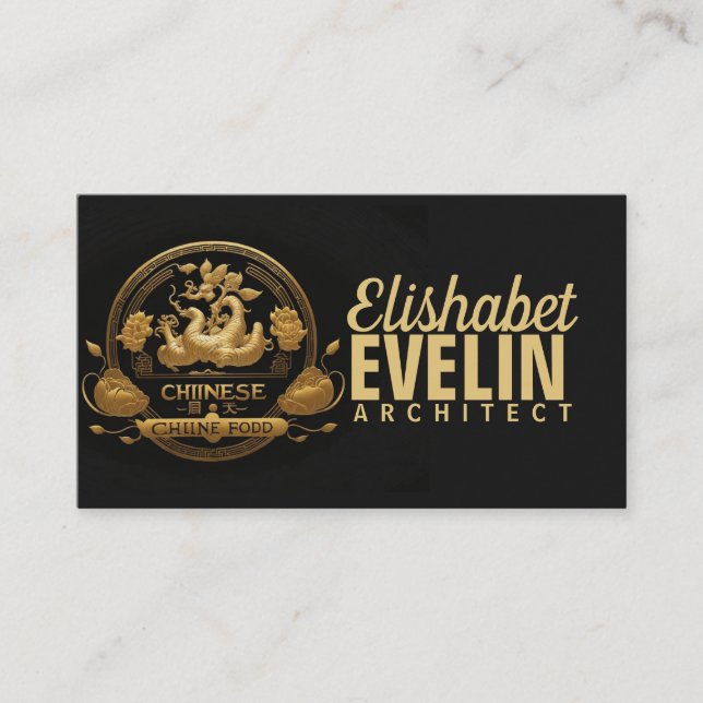Cartão De Visita Fusão Ginseng de ouro: Comida chinesa (Frente)