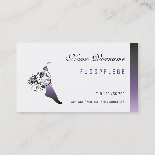 Cartão De Visita fusspflege cuidado pé (Frente)