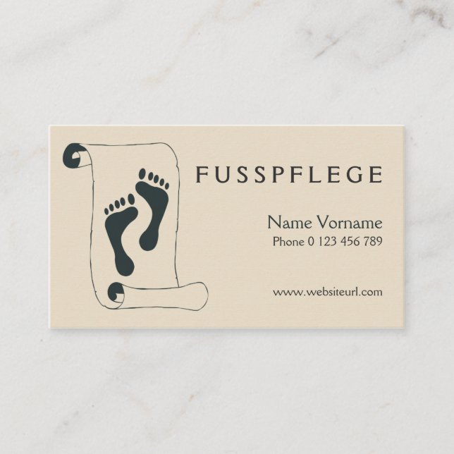 Cartão De Visita fusspflege cuidado pé (Frente)