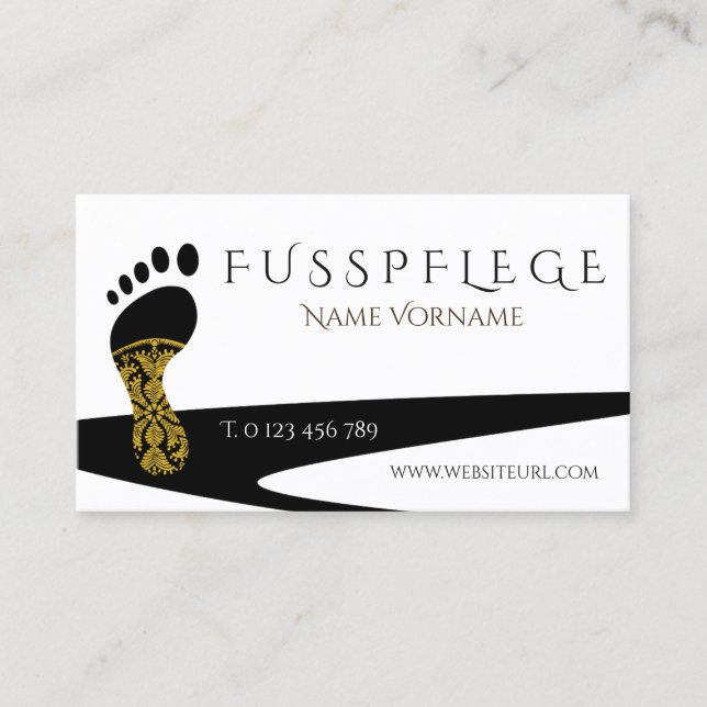 Cartão De Visita fusspflege cuidado pé (Frente)