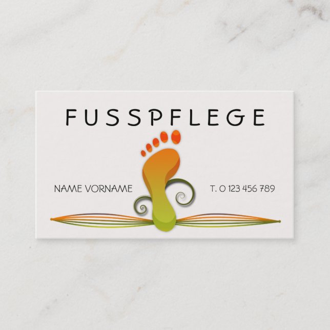 Cartão De Visita fusspflege cuidado pé (Frente)