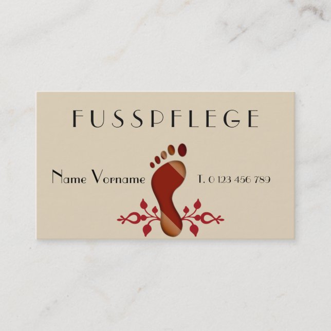 Cartão De Visita fußpflege cuidado pé (Frente)