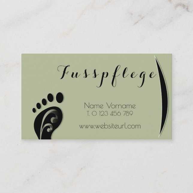 Cartão De Visita fusspflege cuidado pé (Frente)