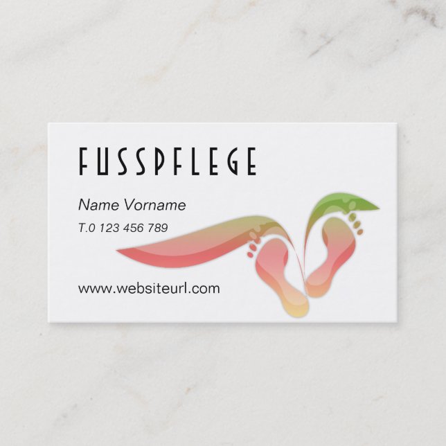 Cartão De Visita fusspflege cuidado pé (Frente)