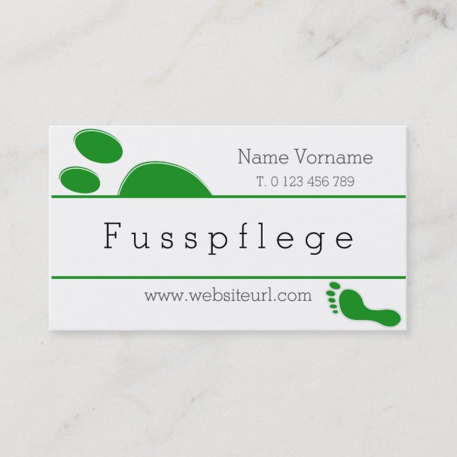 Cartão De Visita fusspflege cuidado pé (Frente)