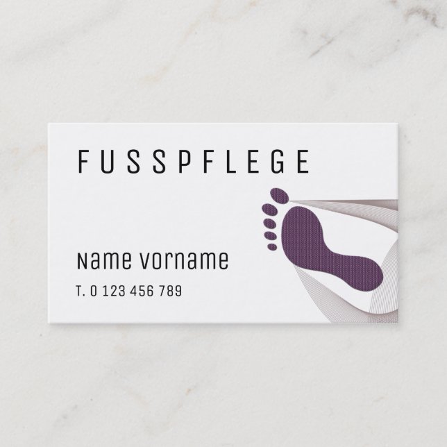Cartão De Visita fußpflege cuidado pé (Frente)