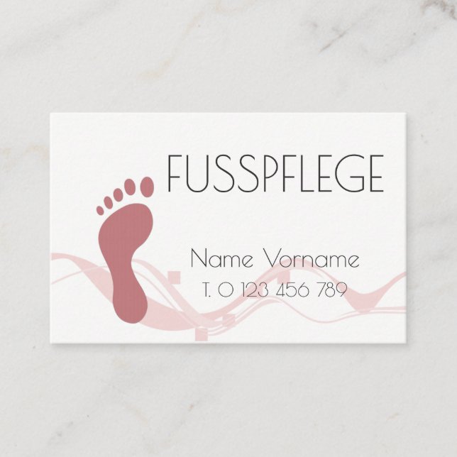 Cartão De Visita fusspflege cuidado pé (Frente)