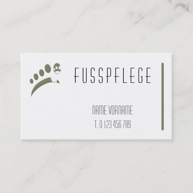 Cartão De Visita fusspflege cuidado pé (Frente)