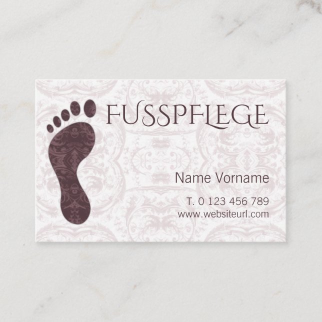 Cartão De Visita fusspflege cuidado pé (Frente)