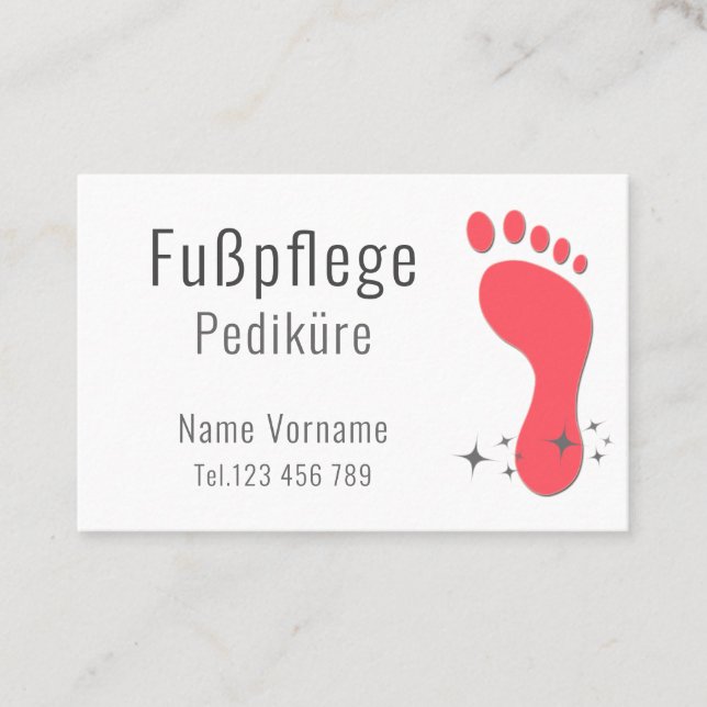 Cartão De Visita Fußpflege Pediküre (Frente)