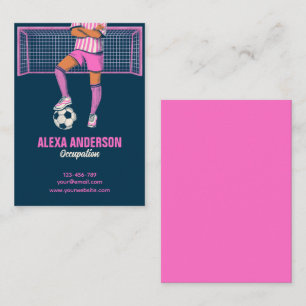 Cartão De Visita Futebol feminino rosa