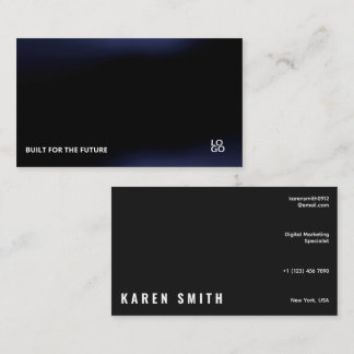 Cartão De Visita Futuristic Dark Tech Startup Business Card