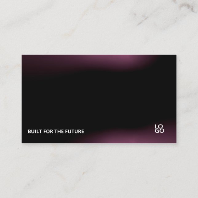 Cartão De Visita Futuristic Dark Tech Startup Business Card (Frente)