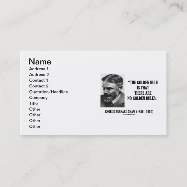 Cartão De Visita G. B. Regra de Apresentação de Ouros Sem Citação d (Frente)