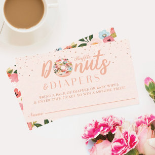 Cartão De Visita Gabinete do Chá de fraldas da Placa Raffle do Rosq