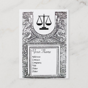 Cartão De Visita GABINETE JURÍDICO, ATTORNEY Black White Monograma