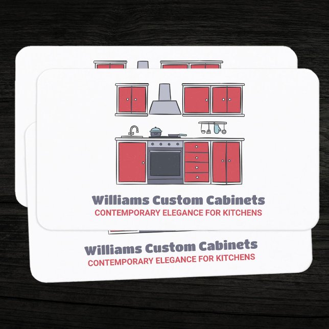 Cartão De Visita Gabinetes personalizados da cozinha (Custom Kitchen Cabinets Cards)