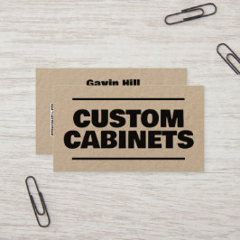 Cartão De Visita Gabinetes personalizados QR Kraft