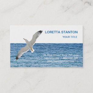 Cartão De Visita Gaivota sobre o mar