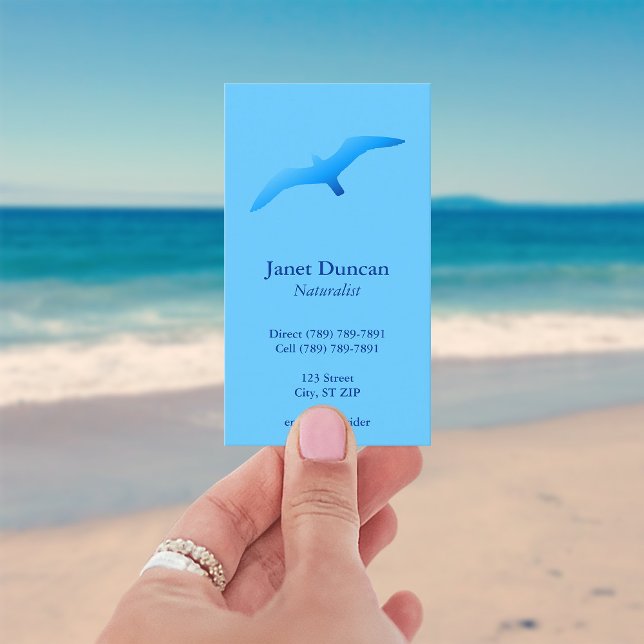 Cartão De Visita Gaivota Voadora (Modern Minimalist Bird Business Cards)