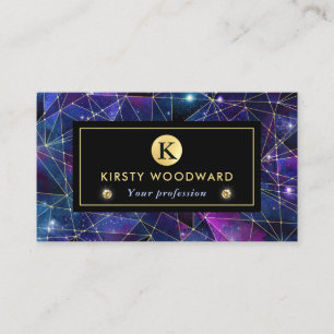 Cartão De Visita Galáxia Elegante de Cristal Puro e Azul Midnight