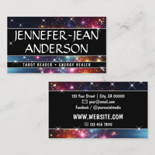 Cartão De Visita Galáxia Nebulosa Chuva Luminosa Estrelas Rosa