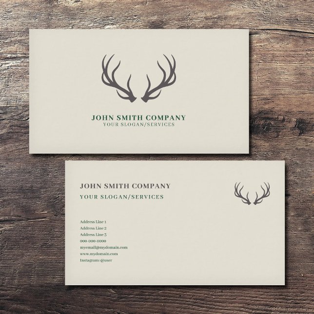 Cartão De Visita Galhos Simples de Veado (Simple Deer Antlers Business Card)
