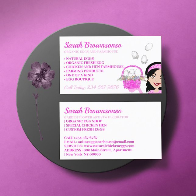 Cartão De Visita Galinha de ovo orgânico (Criador carregado)