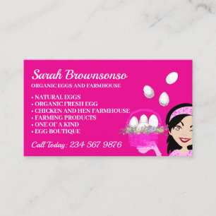 Cartão De Visita Galinha de ovo orgânico galinha rosa