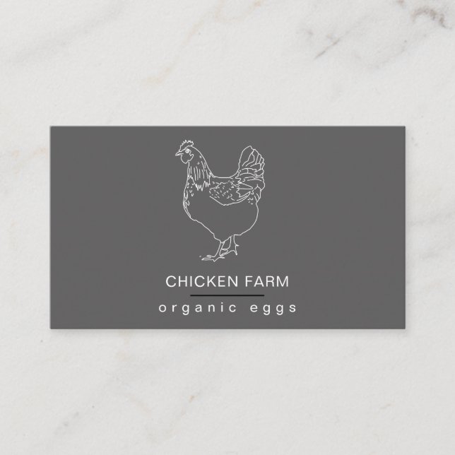 Cartão De Visita Galinha De Ovos Orgânicos Galinha De Fazenda Vinta (Frente)
