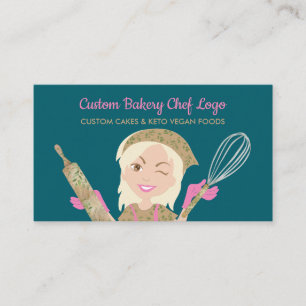Cartão De Visita Galinha-de-padaria-corante-amarela-rosa Chef de pa