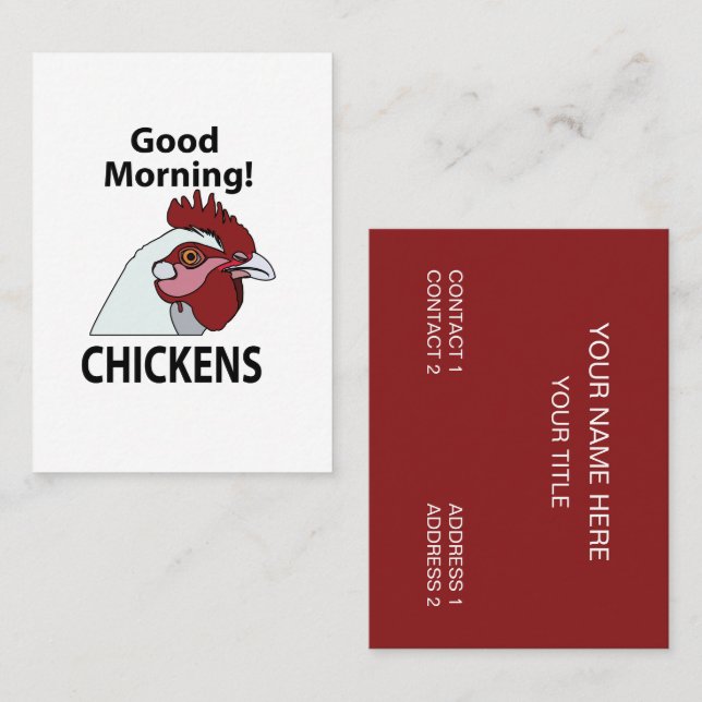 Cartão De Visita Galinhas Boa Manhã Frango Engraçado (Frente/Verso)
