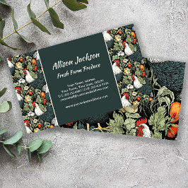 Cartão De Visita Galo verde Fazenda de aves de capoeira