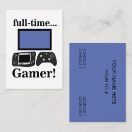 Cartão De Visita Gaming Gamer Funny Video Gamer