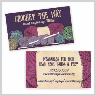 Cartão De Visita Ganchos de crochê com haste de fio torcido, puxado