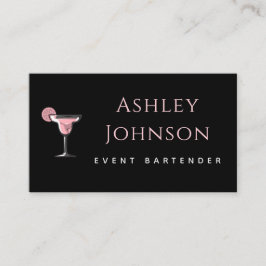Cartão De Visita Garçom do Evento - Cocktail glamouroso Beber Preto