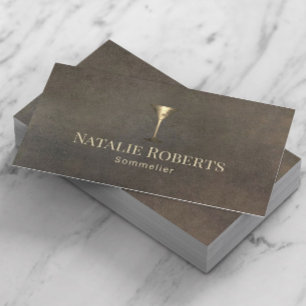 Cartão De Visita Garçom Sommelier Vintage