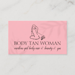 Cartão De Visita Garçonete Rosa Millennium Body Tanning Mulher de 