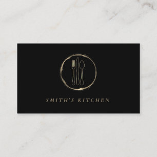 Cartão De Visita Garfo Colher Faca Logotipo Cozinha para Padaria, C