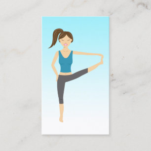 Cartão De Visita Garota de Yoga Mão ao Pé Pose Instrutora de Yoga