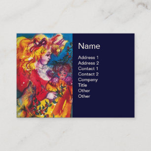 Cartão De Visita GAROTA, GATO E BONITO Azul-DOLL