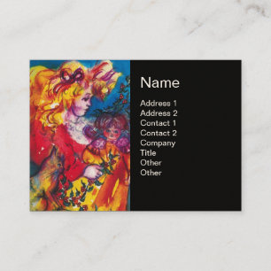 Cartão De Visita GAROTA, GATO E BONITO Vermelho Negra